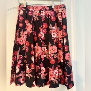 Kate Spade Silk Floral A-Line Skirt with Pink Floral Print Sz 6